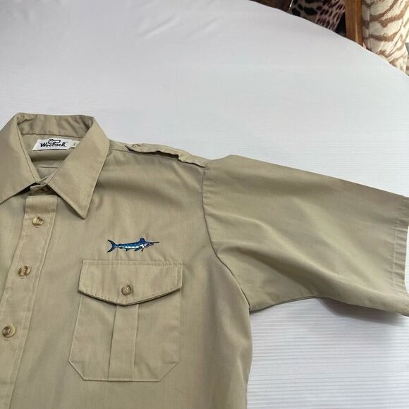 Woolrich VTG Fishing Short Sleeve Button Up Shirt Size Large - Picture 2 of 6